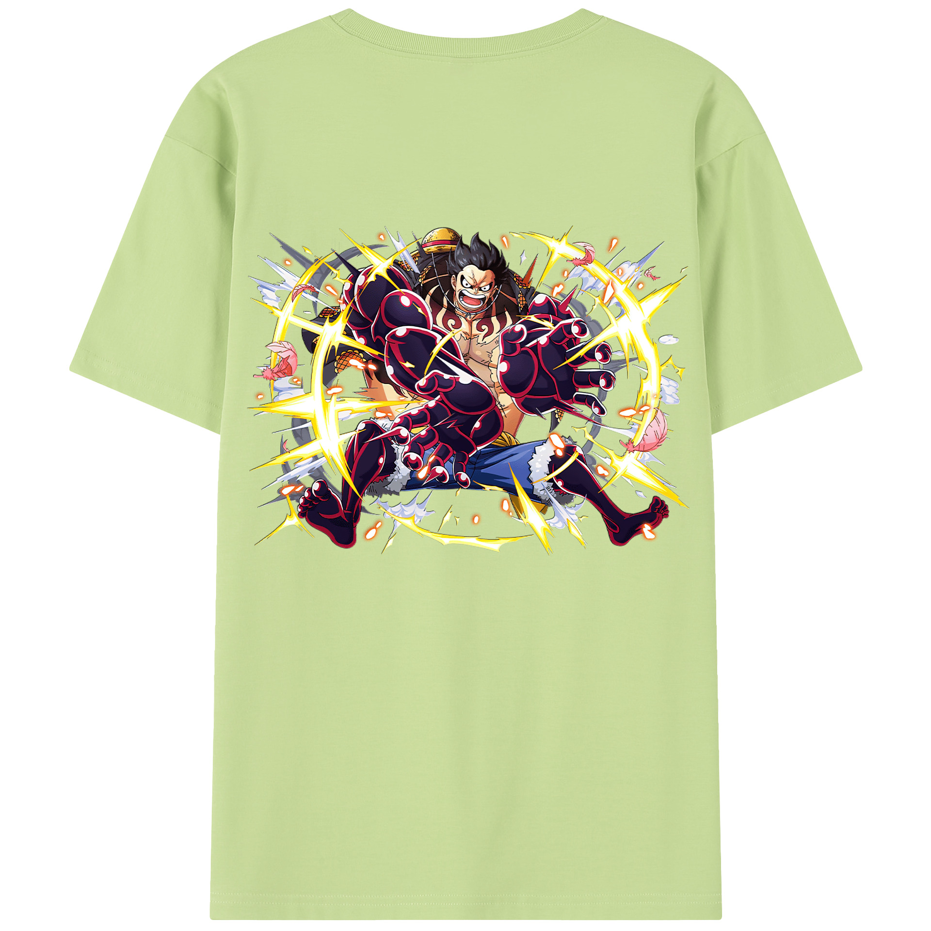 ワンピース モンキー・D・ルフィ ONE PIECE Monkey D. Luffy 綿100％半袖Tシャツ（背面プリント）